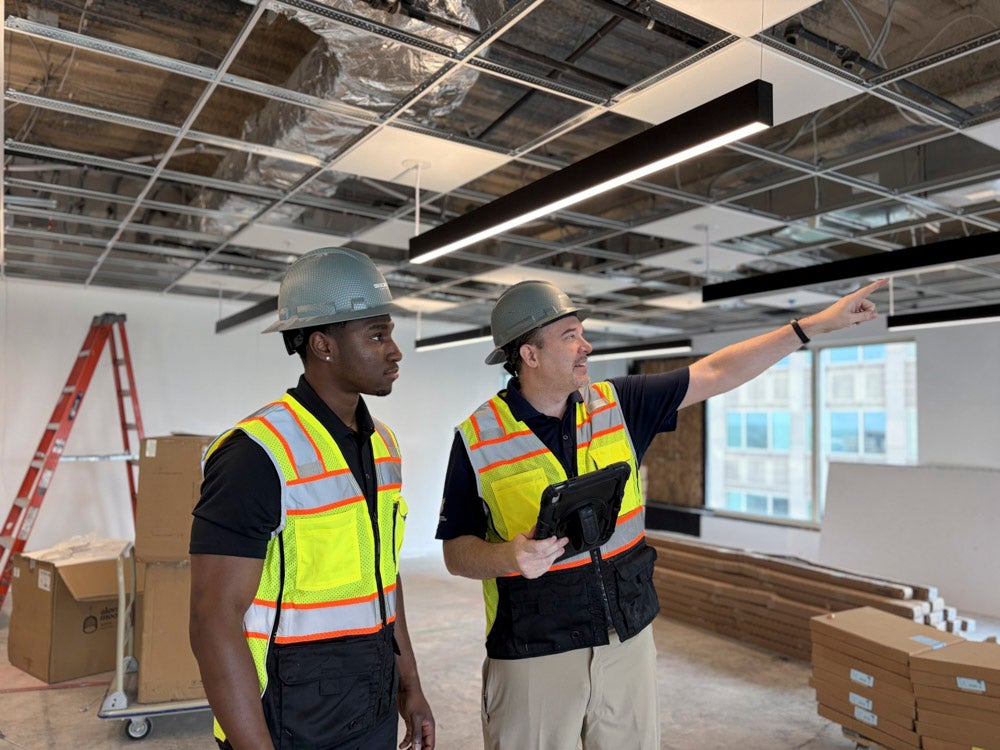 Intern Dominic Jones on the Bognet Construction site