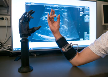 Prosthesis research with artificial arm