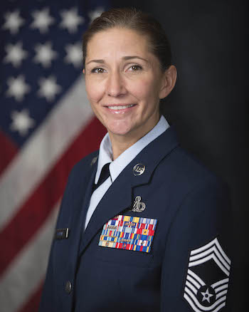Chief Master Sargent Jennifer Conners in US Air Force Uniform