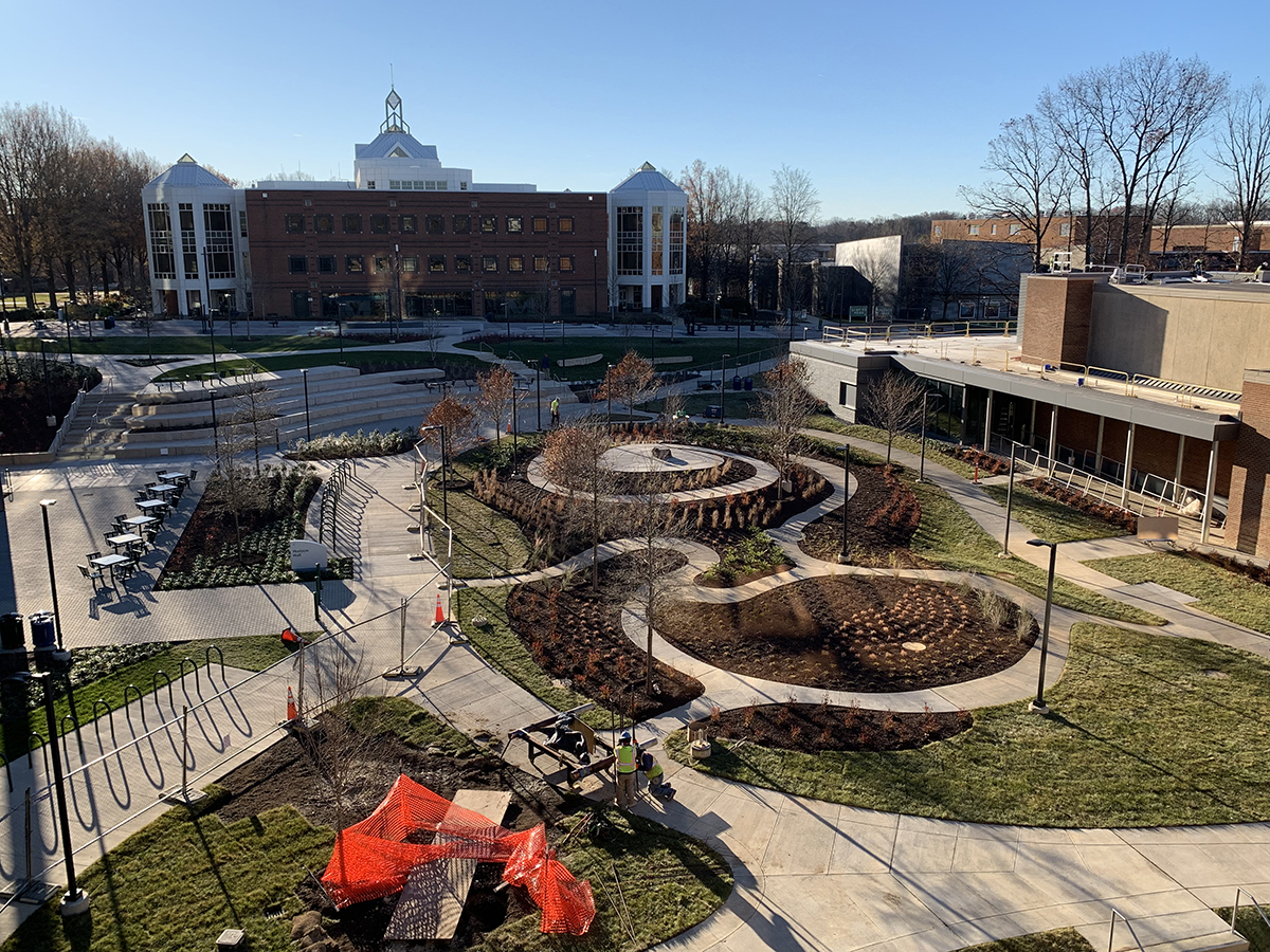 The meditation labyrinth that is part of the final stages of the Core Campus Project.