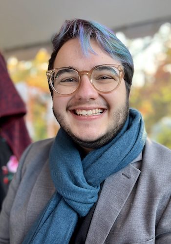 photo of a person with blue hair
