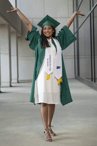 girl in cap and gown