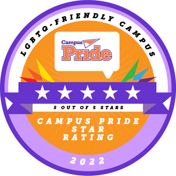 Seal of the LGBTQ Campus pride index 5-star rating. 