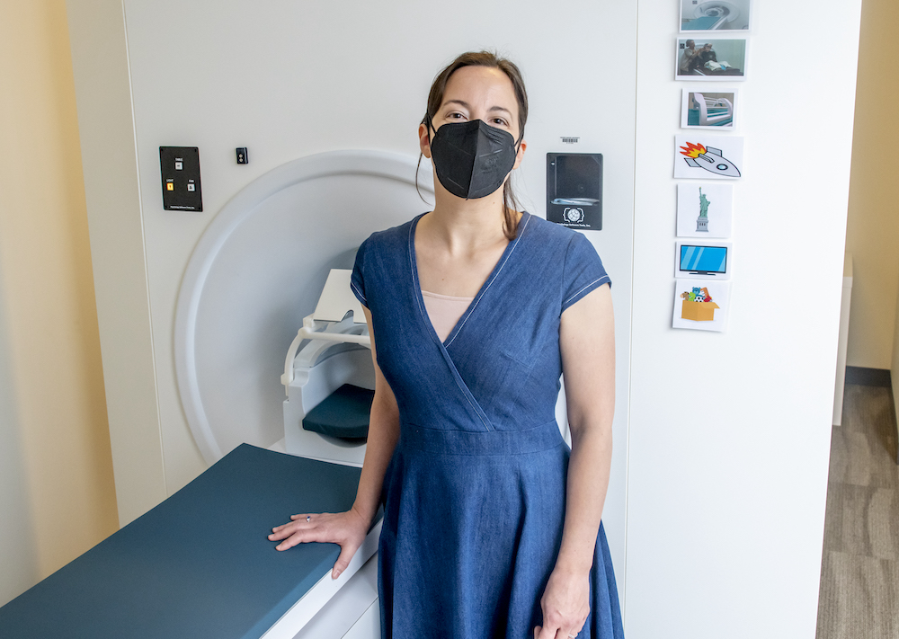 woman in front of a mri