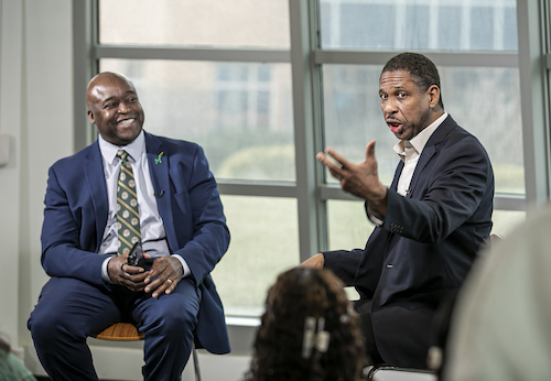 President Gregory Washington interviews Hakeem Oluseyi for a new YouTube series Our Future, Transformed.