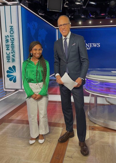 Jaala Brown with NBC's Lester Holt