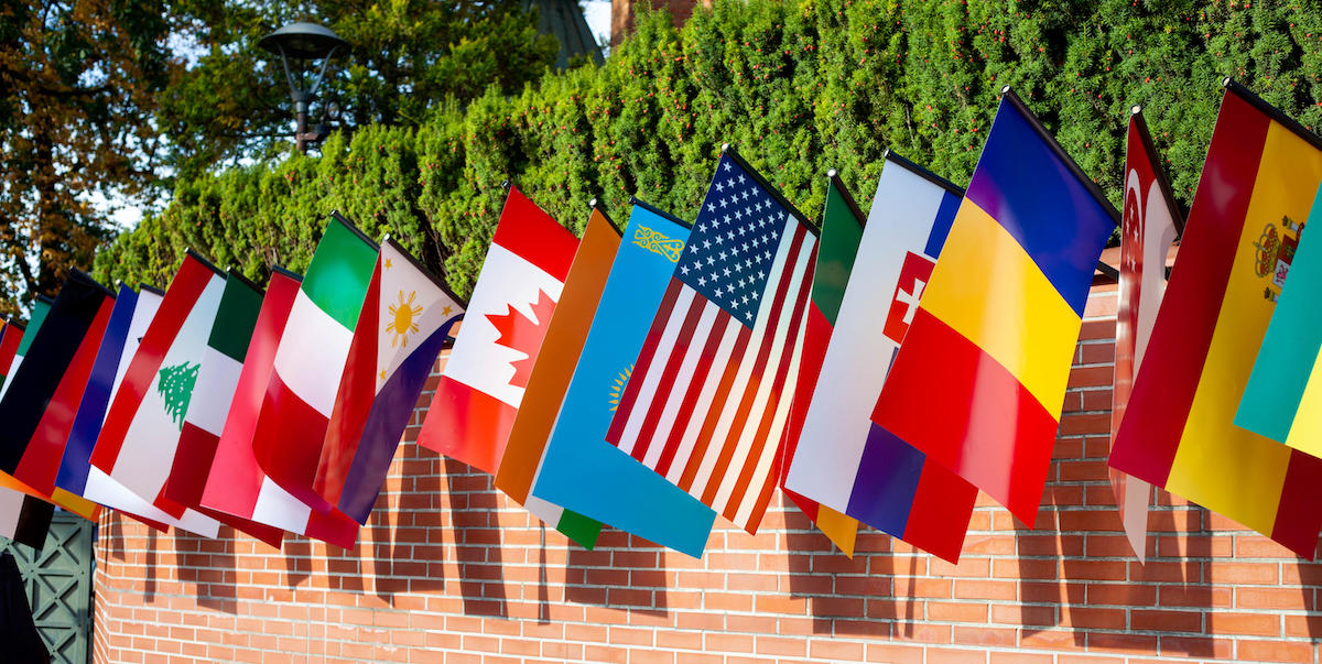 Flags of many nations. Photo by Getty Images