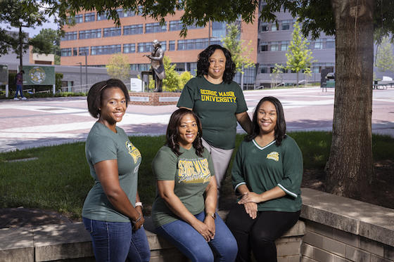 Recent graduate Alaina Ruffin (left) and her family of Mason alumna. Photo by Ron Aira/Office of University Branding.